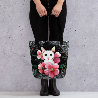 Flower Cat Tote bag