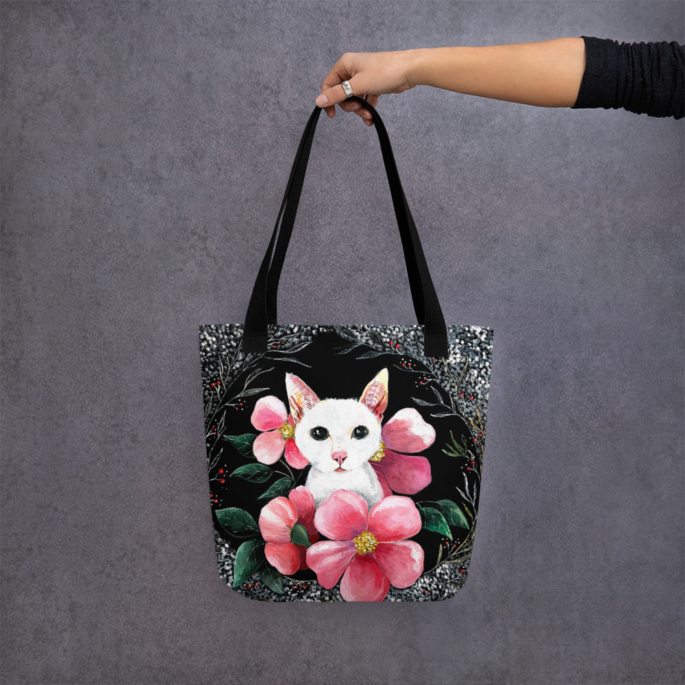 Flower Cat Tote bag