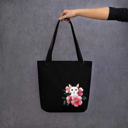 Flower Cat Tote bag