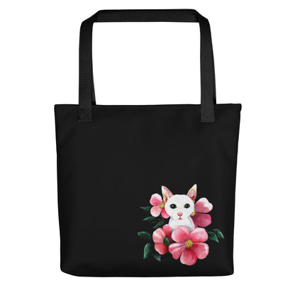 Flower Cat Tote bag