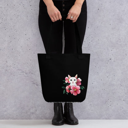 Flower Cat Tote bag