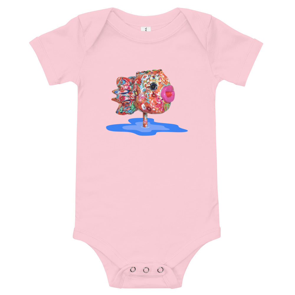 Pink Lily Fish Baby/Toddler Bodysuit